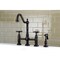 Kingston Brass KS1275BEXBS Essex Bridge Kitchen Faucet W/ Brass Sprayer, Bronze KS1275BEXBS - alternate 4